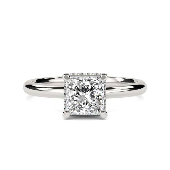 Princess Diamond Low Set Hidden Halo Ring