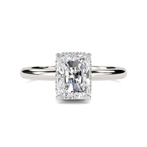 Radiant Diamond Low Set Hidden Halo Ring