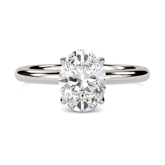 Oval Diamond Hidden Halo Ring