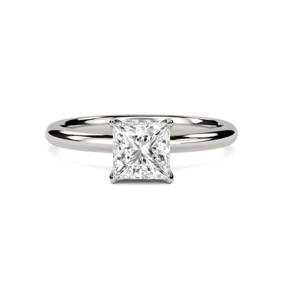 Princess Cut Hidden Halo Ring