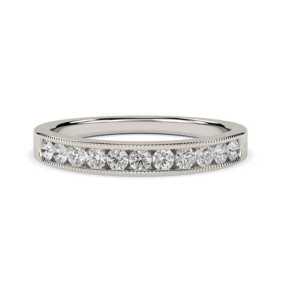 3mm Milgrain Round Diamond Eternity Ring
