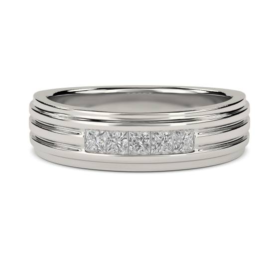 6mm Mens Princess Diamond Ring