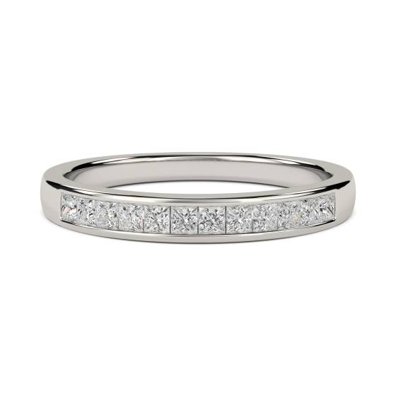 0.28ct VS/E-F Natural Princess Diamond Eternity Ring in Platinum