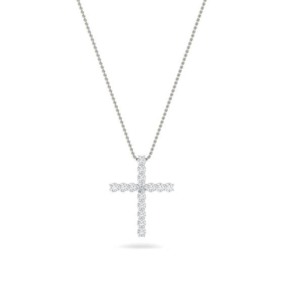 1.00ct Classic Round Diamond Cross Pendant