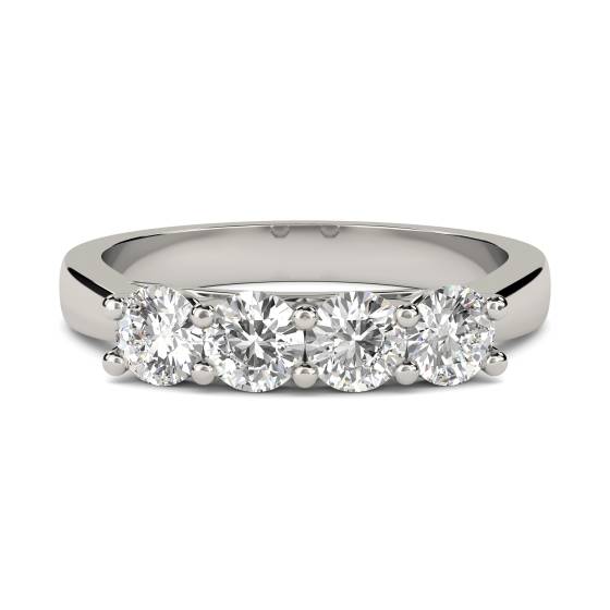 Four Stone Round Diamond Half Eternity Ring
