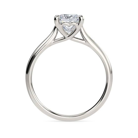 Heart Crossover Princess Diamond Engagement Ring