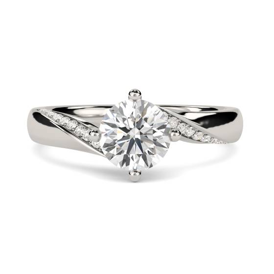 Round Shoulder Set Diamond Engagement Ring