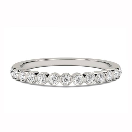2.5mm Round Diamond Bezel Set Decorative Wedding Band