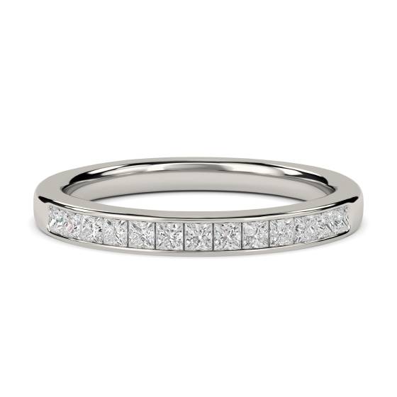 0.25ct VS/F-G Princess Cut Half Eternity Ring