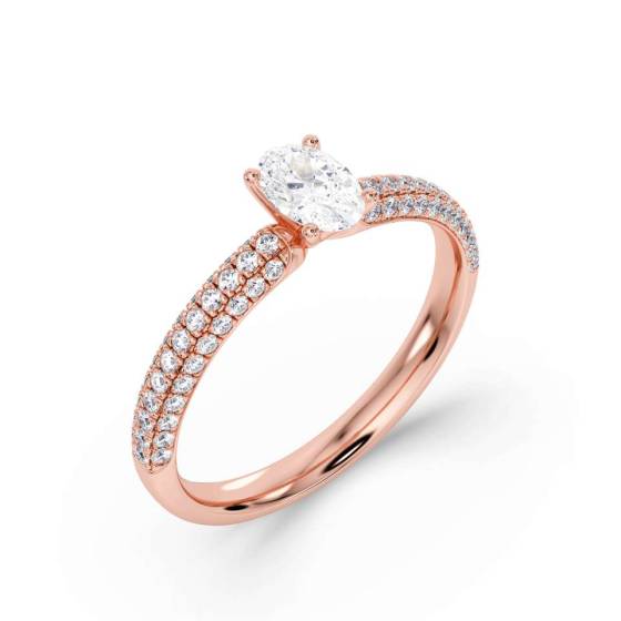 Oval Diamond Shoulder Set Ring