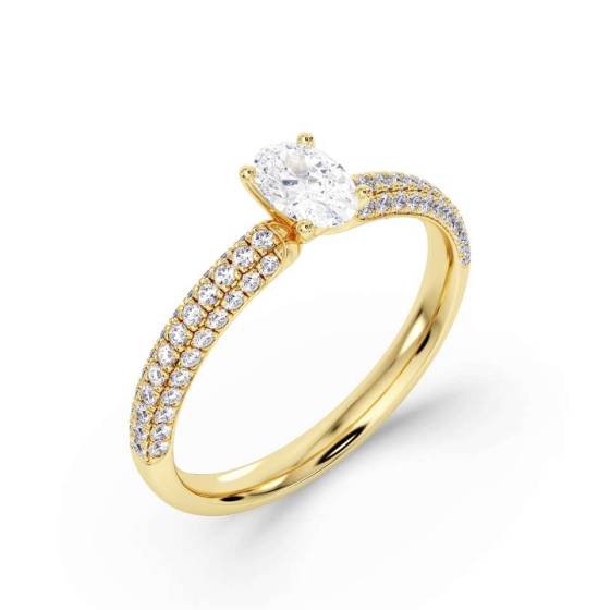 Oval Diamond Shoulder Set Ring
