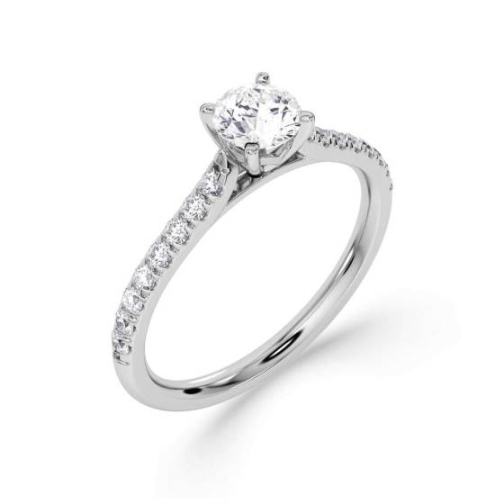 Round Diamond Shoulder Set Ring
