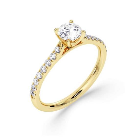 Round Diamond Shoulder Set Ring