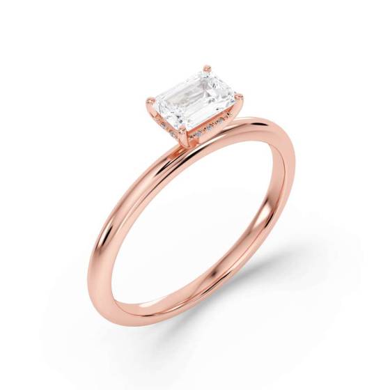 Emerald Diamond Engagement Ring