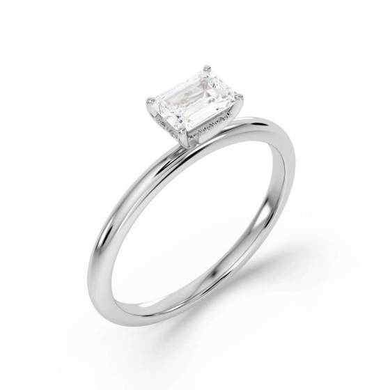 Emerald Diamond Engagement Ring