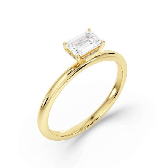 Emerald Diamond Engagement Ring