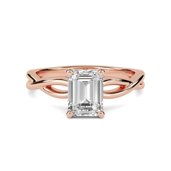 Infinity Love Swirl Emerald Diamond Engagement Ring