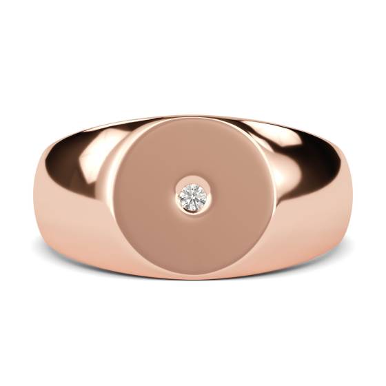 Round Diamond Gents Oval Signet Ring