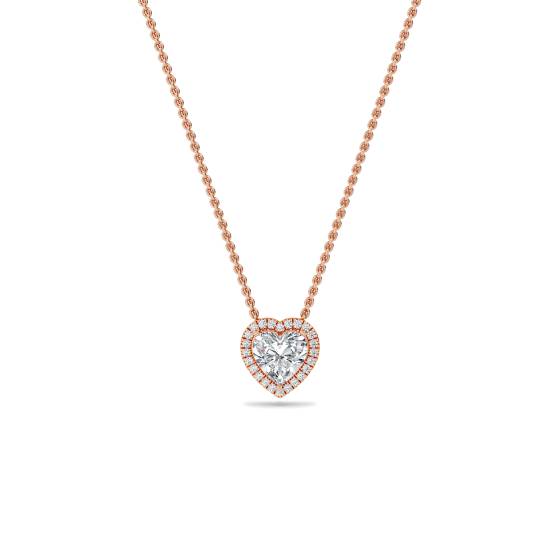 Heart Shaped Diamond Halo Pendant