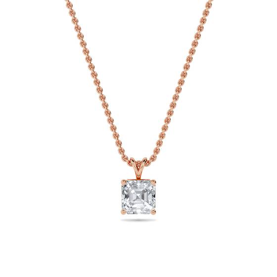 Modern Asscher Diamond Solitaire Pendant