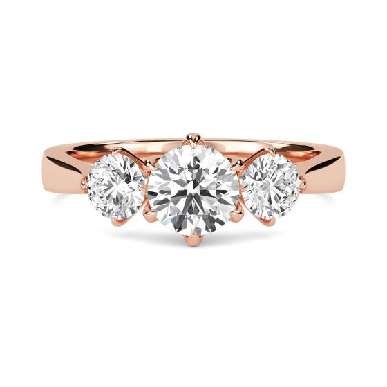 Elegant Round Diamond Trilogy Ring