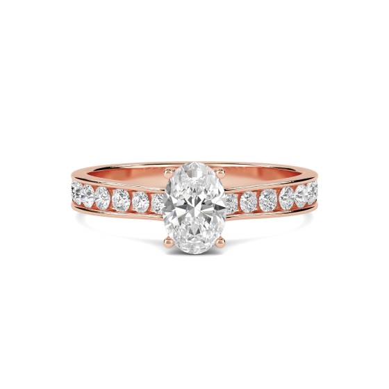 Oval Diamond Shoulder Set Ring
