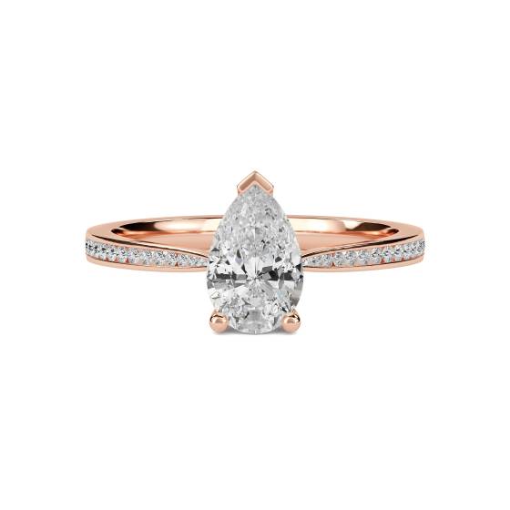 Pear Diamond Shoulder Set Ring