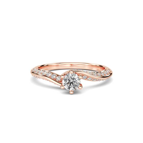 Round Shoulder Set Diamond Engagement Ring