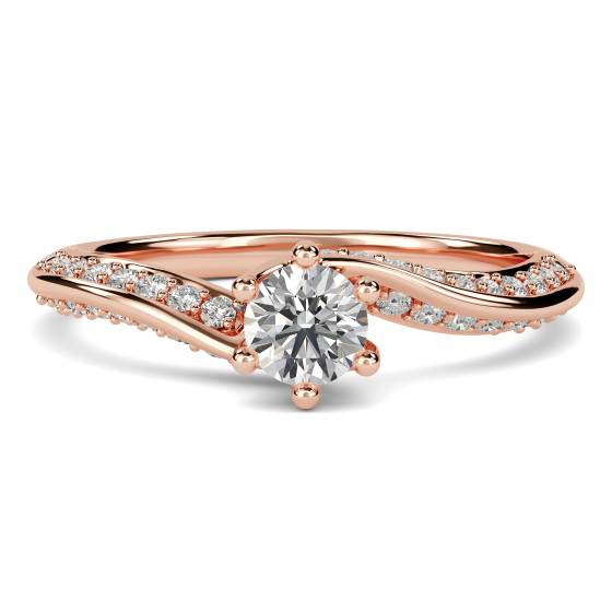 Round Shoulder Set Diamond Engagement Ring