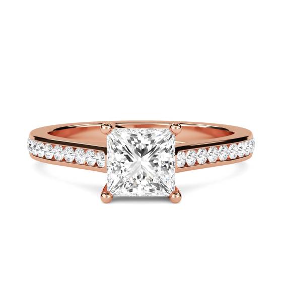 Princess Diamond Shoulder Set Ring