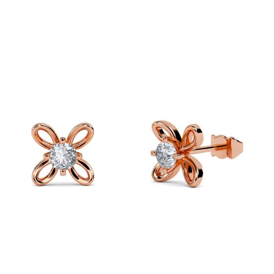 Round Flower Diamond Designer Earrings