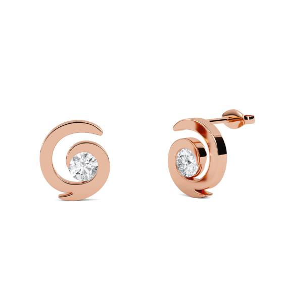 Fire Set Round Diamond Designer Earrings