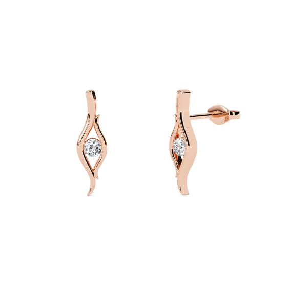 Wave Round Diamond Designer Earrings