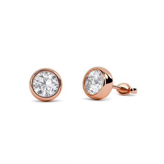 Modern Round Diamond Stud Earrings