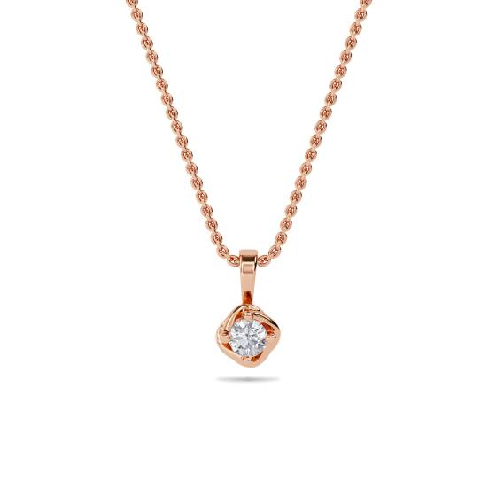 Love Knot Round Diamond Solitare Pendant