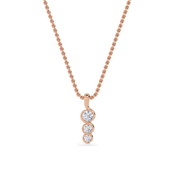 Modern Round Diamond Trilogy Pendant