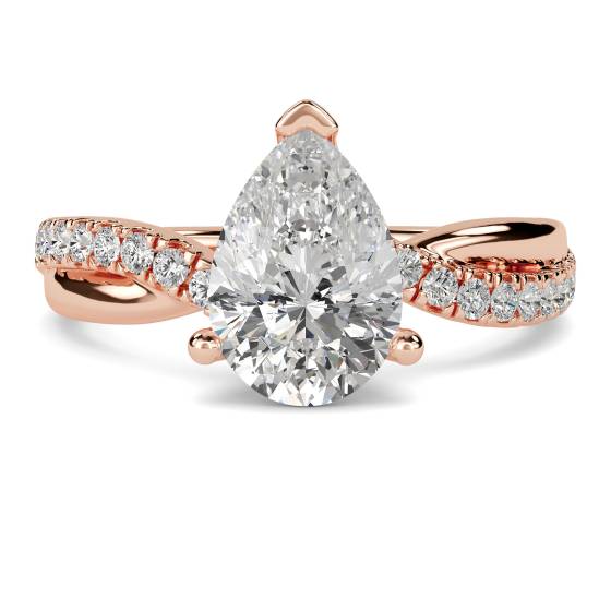 Infinity Pear & Round Diamond Engagement Ring