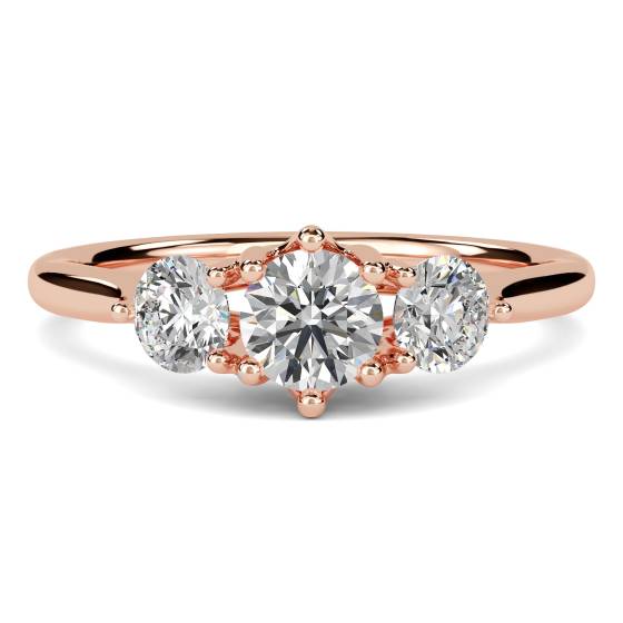 Modern Crossover Round Diamond Trilogy Ring