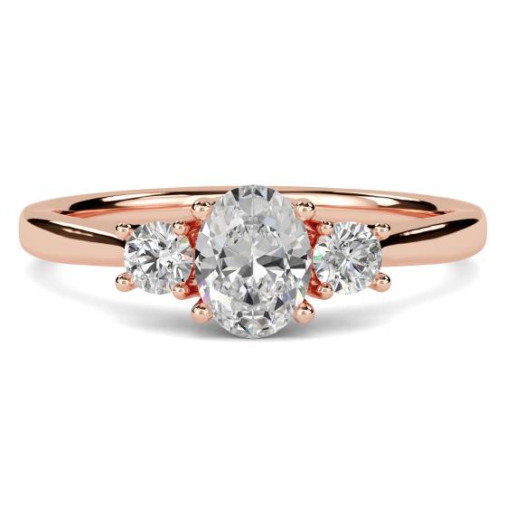 Oval & Round Diamond Trilogy Ring