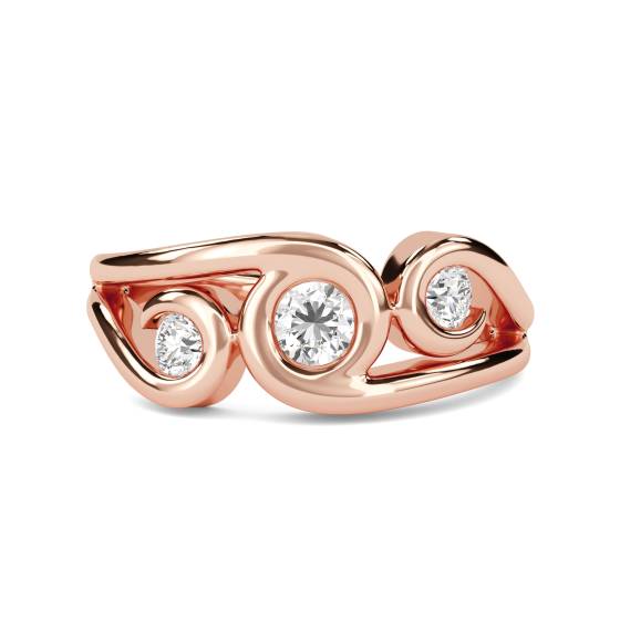 0.50ct Modern Round Diamond Bubble Trilogy Dress Ring