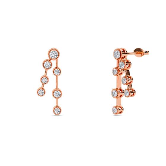 Elegant Round Diamond Drop Earrings