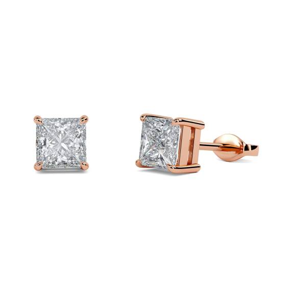 Classic Princess Diamond Stud Earrings