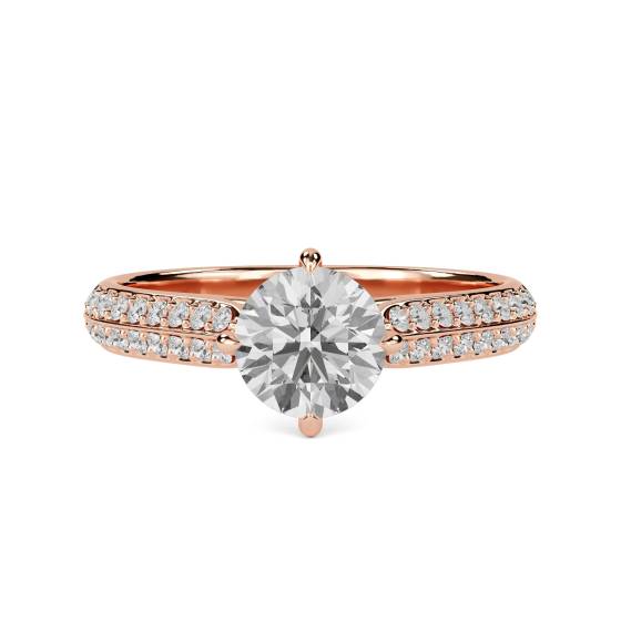 0.60ct VS/F-G Petite Round Diamond Shoulder Set Ring