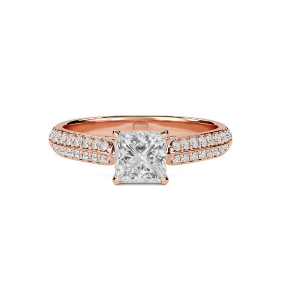 Petite Princess Diamond Shoulder Set Ring