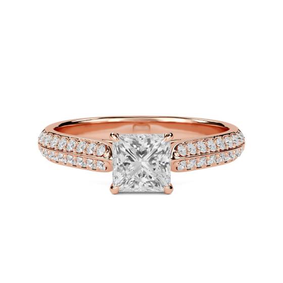 Petite Princess Diamond Shoulder Set Ring