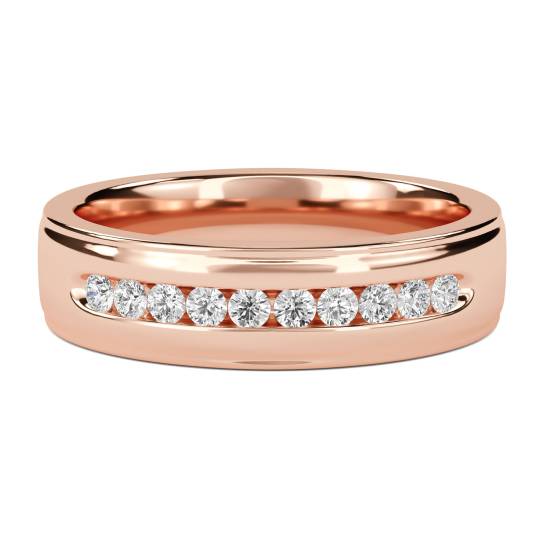 7mm Mens Round Diamond Ring