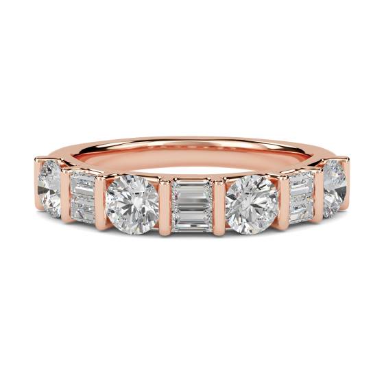 Round and Baguette Diamond Eternity Ring