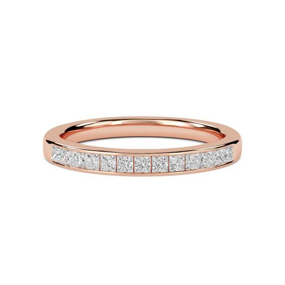 0.25ct VS/F-G Princess Cut Half Eternity Ring