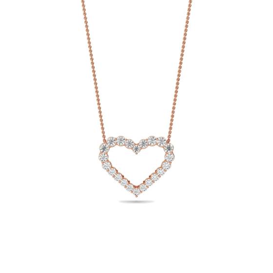 Classic Round Diamond Heart Pendant