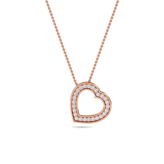 Classic Round Diamond Heart Pendant